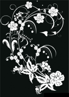 free vector Black & White Flower Decoration