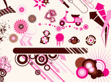 free vector Design Elements Brown & Pink Vector Graphics