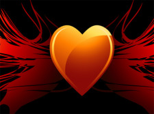 free vector Flaming Heart Wings