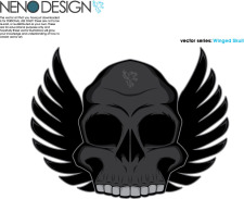 free vector Winged Skull