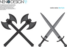 free vector War Tools - Axes and Swords