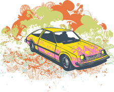 free vector Grunge retro car vector illustration
