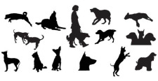 free vector Dog silhouettes free vector