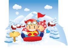 free vector Childs Playing Car Snow