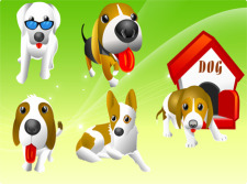 free vector Six different Dogs free vectors