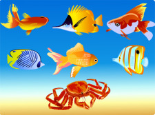 free vector Seven Vector Fish Graphics