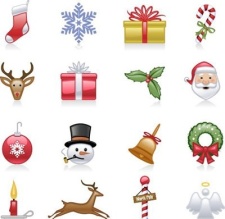 free vector Shiny holiday and Christmas icons