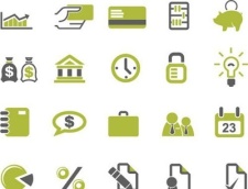 free vector Banks and business icons set