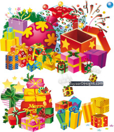 free vector A stack of Christmas Presents