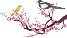 free vector Birds on Twig