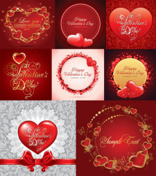 free vector ++Romantic Greeting Cards Vector Material++ Heart Love Romance