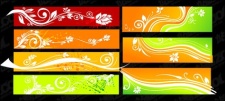 free vector Beautiful color patterns banner vector material