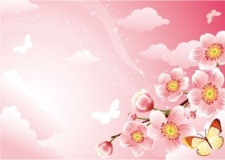 free vector Cherry blossom background