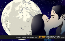 free vector Lovers Under the Moon