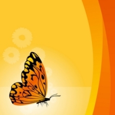 free vector Floral Vector Background With Butterfly