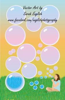 free vector Girl Blowing Bubbles