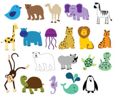 free vector Free Colorful Animals