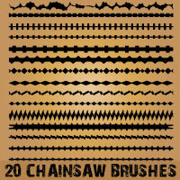 free vector 10 Chainsaw Line Brushes for Illustrator