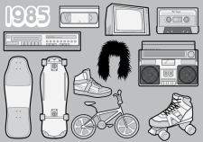 free vector 1985 â?? A Free Vector Pack of 80s Icons