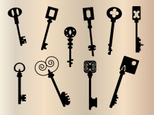 free vector Old keys silhouette