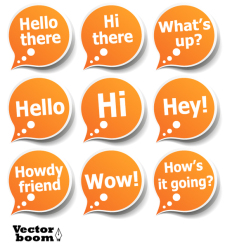 free vector Vector Pack â?? Greeting Bubble Stickers