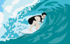 free vector Surfer and Wave