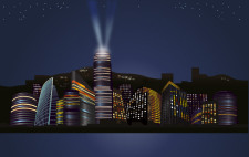 free vector City nights Skyline