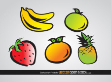 free vector Cartoonish Fruits