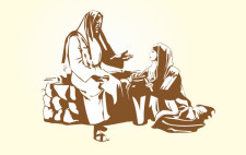 free vector Jesus Meets a Woman