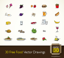 free vector 30 Free Food Vector Drawings
