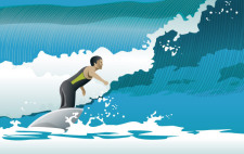 free vector Surfing Waves