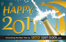 free vector Uncorking the New Year