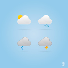 free vector Cloud Weather Icons Vectors
