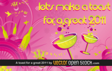 free vector A toast for a great 2011