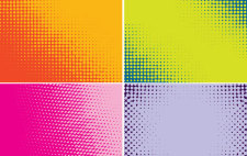 free vector Four Backgrounds Halftone Color