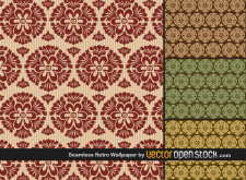 free vector Wallpaper Vector Pack of Seamless Retro Wallpapers