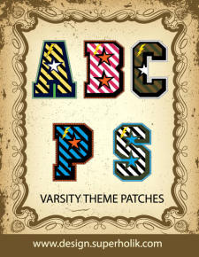 free vector Varsity Letter Vector Patches