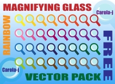 free vector Rainbow Magnifying Glass Vector Pack