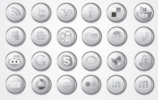 free vector Silver Social Media Icon Pack