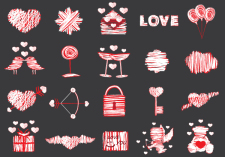 free vector 20 Free Love Vector Elements Pack