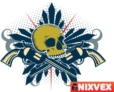 free vector NixVex Skull with Guns Free Vector