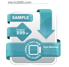 free vector Set of web label element 5 set