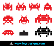 free vector Space Invader Icons