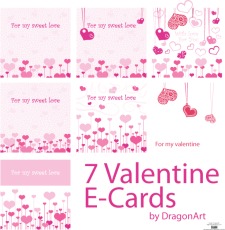 free vector For my Sweet Love Valentine E-Cards Vector