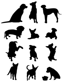 free vector 13 Dog Vector Silhouettes