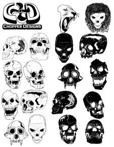 free vector ChopperDesigns Skull Set