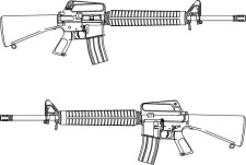 free vector Rifle M-16 Vector Image