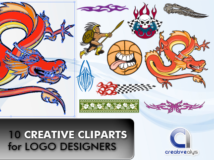 free vector 10 Creative Cliparts for Logo Designers