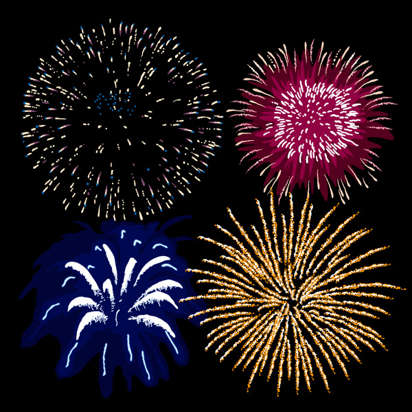 free vector 10 dazzling fireworks vector