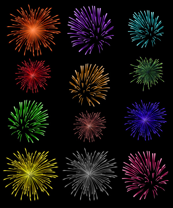 free vector 10 dazzling fireworks vector